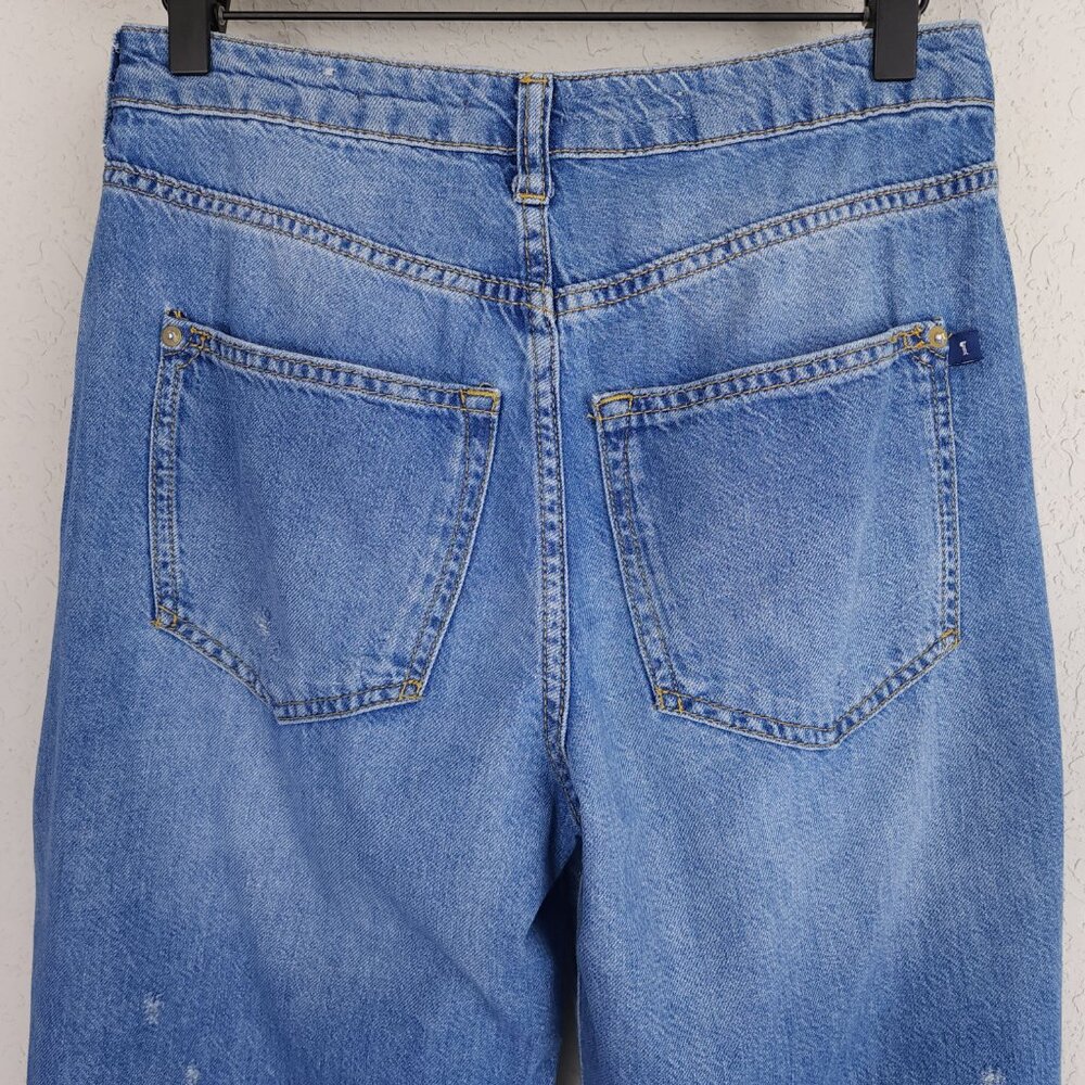 Anthropologie Pilcro 26 Med Wash Distressed High Rise The Breaker Relaxed Jeans - Picture 8 of 11